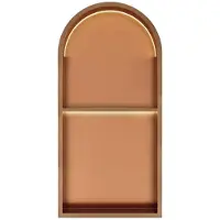 Luca Inbouwnis Nissen 2-Vaks 74,5x36x7cm Met LED Verlichting 3000K RVS Geborsteld Koper PVD