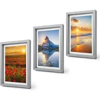 Coloray 4-Delige Schilderij Set - Berg- en kustlandschappen met zonsondergang - 20 x 30 cm - Decoratieve Schilderijen - Woonkamer - Interieur - Muurdecoratie