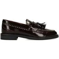 Manfield Burgundy leren loafers met gouden studs | Maat 40
