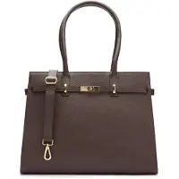 Manfield Donkerbruine leren shopper | Maat Onesize