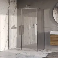 Brauer galactic douchecabine met schuifdeur 160x90x200 omkeerbaar helder glas incl. Glascoating chroom