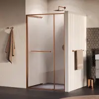 Brauer luminis nisdeur 2-delig naar binnen draaiend 120x200 omkeerbaar helder glas incl. Glascoating pvd koper geborsteld