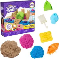 Kinetic Sand - Bouwterrein Speelset met Kneedbaar Speelzand - 453 g Speelzand, 2 Speelgoedtrucks, Kraan, Gereedschap en Opbergdoos - Sensorisch Speelgoed