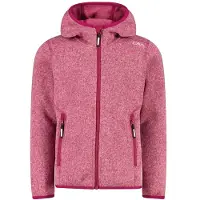 CMP - Girl's Jacket Fix Hood Jacquard Knitted 3H19825 - Fleecevest 128, roze