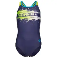 Arena - Girl's Paint Swimsuit Swim Pro Back - Badpak 128, blauw