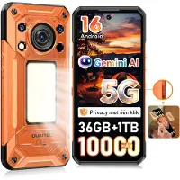 Oukitel Robuuste smartphone - WP500 - 6,78'' FHD+ scherm - 32GB RAM - 1TB ROM - 10000 mAh 45W - 5G Dual SIM - NFC GPS 2026 nieuw - Oranje