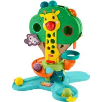 Mattel Fisher-Price Zit en Sta Jungleboom - Muzikaal ballenspel voor baby en peuter met 6 ballen
