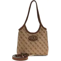 GUESS handtas schoudertas Samantha Mini Tote Latte Logo / Brown Lichtbruin