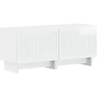 vidaXL 5-delige LED TV-kast Hoogglans Wit Bewerkt hout