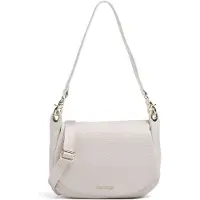 Mandarina Duck Leren schoudertas Mellow Leather Hunting Bag Cocoon Lichtgrijs