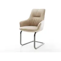 DELIFE Sledemodel Zelia-Flex met armleuning microvelours beige vintage sledemodel vlak grafiet pocketveer kern