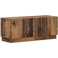 vidaXL LED tv-meubel HOORN 3 st Oud hout Bewerkt hout