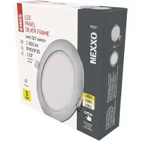 Emos LED inbouwspot NEXXO, zilver, 17 cm, 12,5 W, warm/neutraal wit, ZD1233