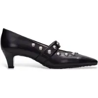 Hispanitas Dames Leren schoenen Wenen zwart (38), Leer, 3 tot 5 cm, Geen, Klassiek HI265002
