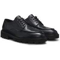 BOSS Leren derbyschoenen met een geconstrueerde profielzool