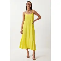 Happiness İstanbul Katoenen Poplin Midi Slip Jurk
