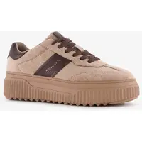 Tamaris Sneakers laag beige / kastanjebruin