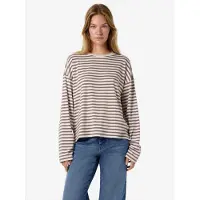 Noisy May Shirt 'NMMOCCA' chocoladebruin / offwhite