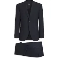 BOSS Tweedelig regular-fit kostuum van Italiaanse scheerwol Maat 102