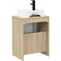 vidaXL Badkamermeubel Set Sonoma Eiken Bewerkt hout