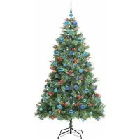vidaXL Kunstkerstboom 300 LED's Warmwit PVC en Metalen Groen