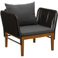 vidaXL Tuinstoel met Kussens Massief acaciahout & touw Naturel