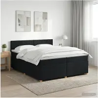 vidaXL Boxspringbed met matras met hoofdeinde Zwart 200 x 200 cm Stof
