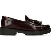Manfield Bordeaux leren loafers met kwastjes | Maat 37