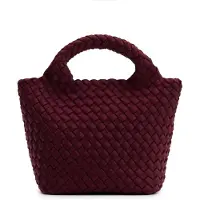 Manfield Burgundy mini gevlochten handtas | Maat Onesize