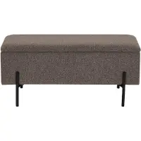 Nest of Nora Halbankje Yorra - Met opbergruimte 95x36.5x43 cm - Bruin bouclé
