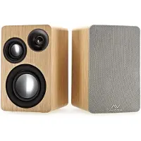 AVCOM 3-Way Active Bookshelf Speaker Pair Oak