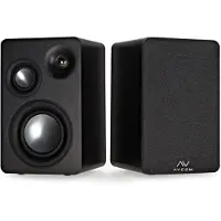 AVCOM 3-Way Active Bookshelf Speaker Pair Charcoal Black