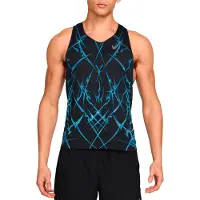 Nike Running - Trail / Running kleding - M Dri-Fit ADV Aeroswift Singlet Aop Black White voor Heren - Maat L - Zwart