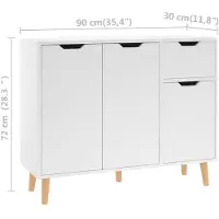 vidaXL Dressoir 90x30x72 cm bewerkt hout wit