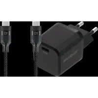 BlueBuilt Power Delivery Oplader 30W + Usb C Kabel 1,5m Nylon Zwart