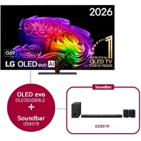 LG 55 inch OLED evo AI G6 4K Smart TV 2026 & DS95TR 9.1.5-kanaals - OLED55G69LS.DS95TR