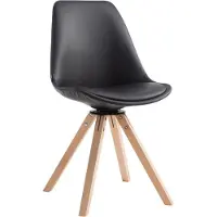 BellaFurn Draaibare bezoekersstoel – vergaderstoel – Exclusieve uitstraling, kunstleer en hout | Kleur: Natuurlijk, zwart