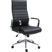 BellaFurn Exclusieve bureaustoel, ergonomische zitstoel, hoogwaardig rundleren, draaimechanisme | Kleur: Zwart