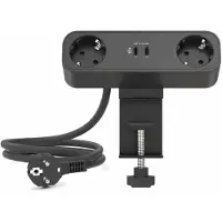 Livolo | Zwart | Bureau Stekkerdoos | Dubbel Stopcontact + Dubbele USB-C Oplader