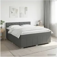 vidaXL Boxspringbed met matras Donkergrijs 140 x 200 cm Stof