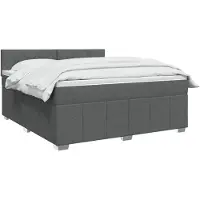 vidaXL Boxspringbed met matras, donkergrijs, 160 x 200 cm, gestoffeerd
