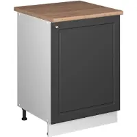 Vicco Keukenonderkast Fame-Line, Anthrazit-Gold Landhaus/Wit, 60 cm 1 deur met werkblad
