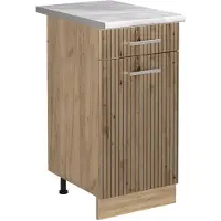 Vicco Keukenonderkast R-Line Artisanaal eiken/Goudkleurig Eiken 40 cm marmer werkblad, Model 61145