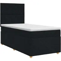 vidaXL Boxspringbed met matras met hoofdeinde Zwart 90 x 190 cm Stof