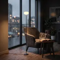 Northpoint Elblight.de LED designvloerlamp, dimbaar, 661 lumen, warm wit (3000 K), met voetpedaal, kleur: zwart