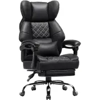 GTPLAYER Gaming stoel, ergonomische bureaustoel met voetsteun en lendensteun, hoge rugleuning, comfortabele stoel voor grotere mensen, brede computerstoel, in hoogte verstelbaar