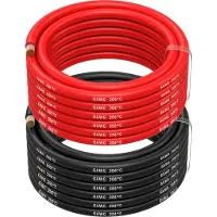 MMOBIEL 6 AWG Siliconen Elektrische Draad - 6 Gauge (13,3mm²) Vertinde Koperkabel - 2 Aparte Draden Rood & Zwart Elk 5 m voor Koelkasten, Airconditioners, Autobatterijen, Lasbatterijen