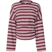 Pieces Shirt 'PCAlli' karmijnrood / wit