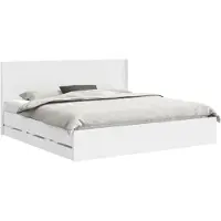 vidaXL Bedframe met opbergruimte en hoofdeinde, wit, 180 x 200 cm