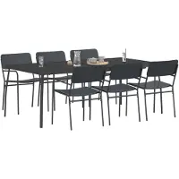 Syfax Eetkamerset 7 st Antraciet Staal
